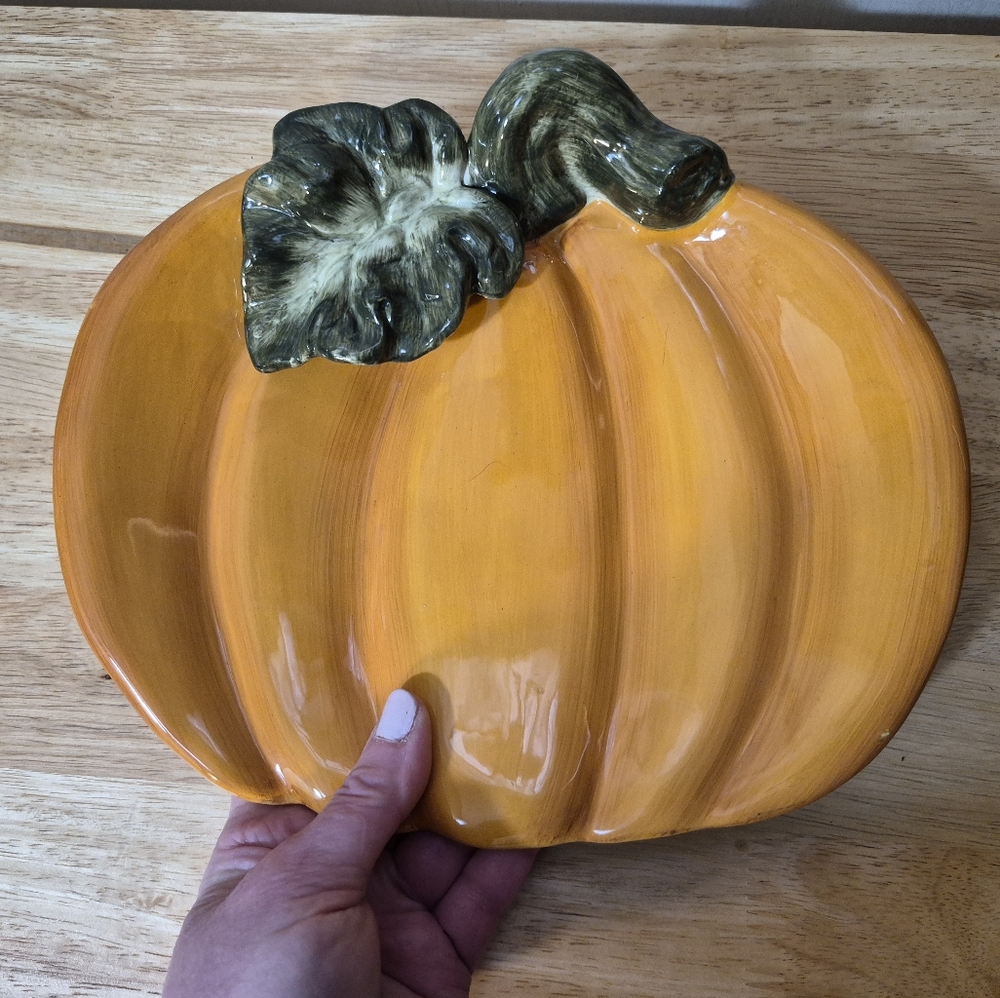Kaldun & Bogle Ceramic Pumpkin Platter